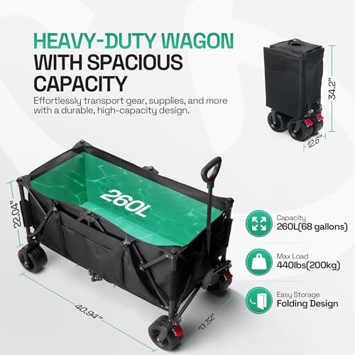TerrainGO Beach Wagon Wheels for Sand | Quick-Change Interchangeable Patent Pending | Air-Filled Beach Cart Tires (12" Wheels for Large Wagon Only)