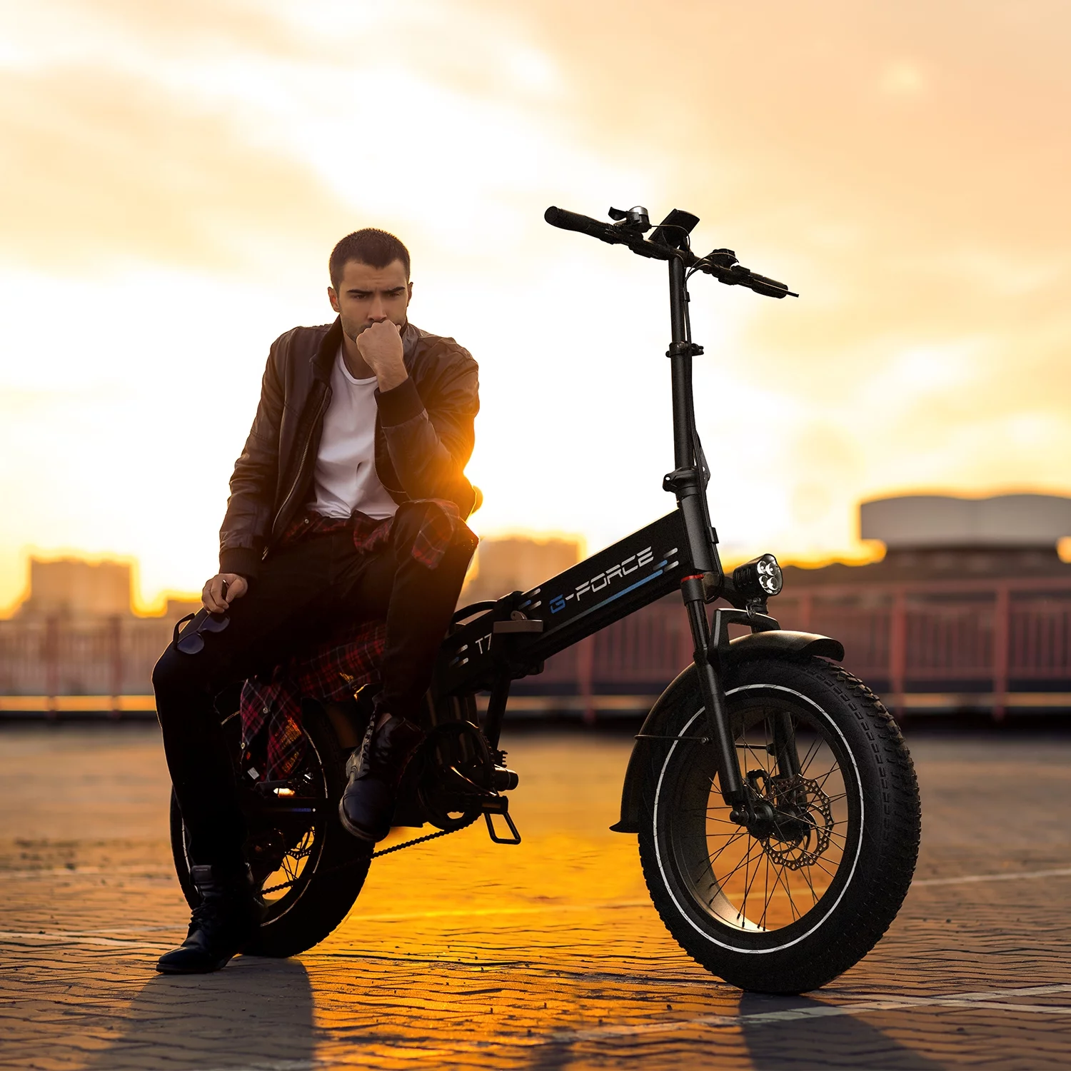 G-Force T7 20 x 4 Fat Tire Electric Bike for Adults, 750W E-Bike with 48V 60Ah Battery, Foldable E Bike, Beach Mountain Snow Electric Bicycle
