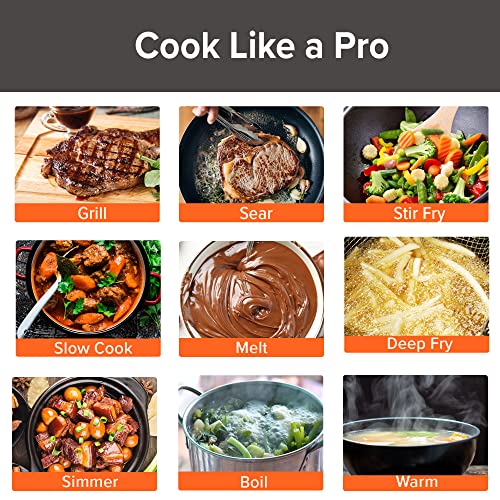 Nuwave Double Induction Cooktop, Powerful 1800W, 2 Large 8” Heating Coils, Independent Controls