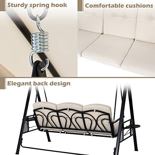 U-MAX Porch Swing Chair with Adjustable Backrest&Canopy