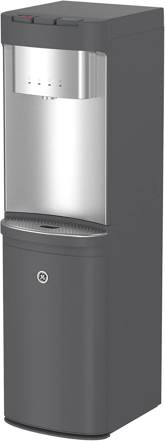GE Bottom-Loading Tri-Temperature Water Dispenser | 5 Gallon Water Cooler for Home or Office | 3 Temperature Settings | Taller 13" Dispenser Height |