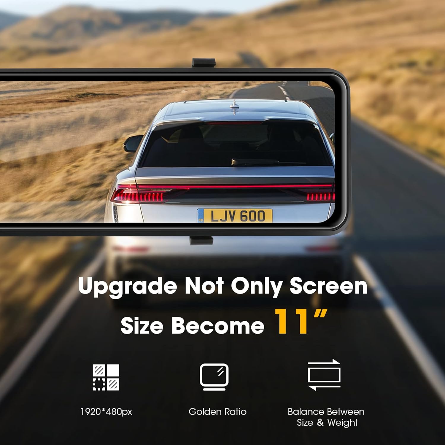 【Newest 11''】 Mirror Dash Cam Front and Rear Dual 1080P Rear View Mirror Camera FHD IPS Full Touch Screen Rearview Dashcam Waterproof Backup Camera