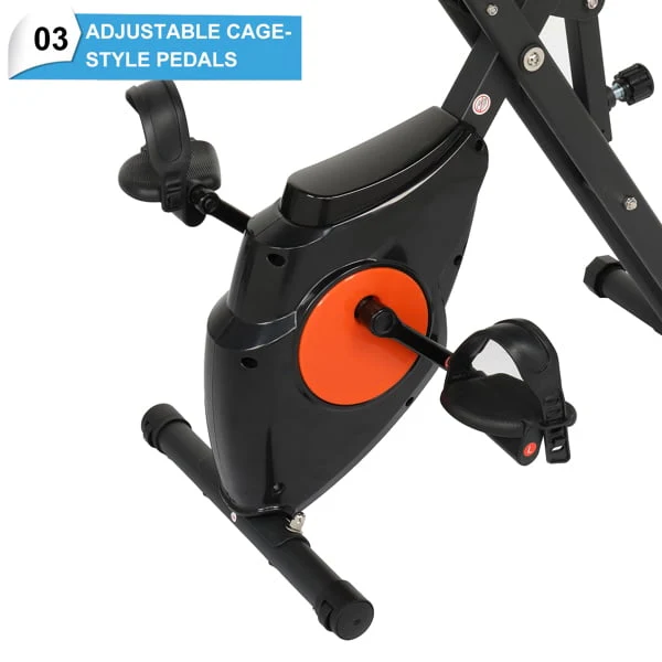 Folding Exercise Bike - Arm & Leg Workout - 3-in-1 Recumbent Exercise Bike for Home, Stationary Bike for Seniors
