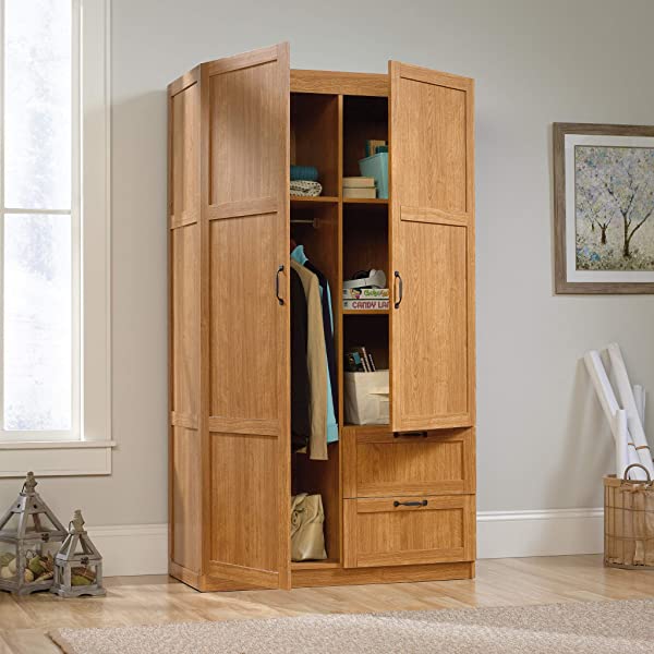 Sauder Large Storage Cabinet, Cinnamon Cherry Finish Cinnamon Cherry Cabinet