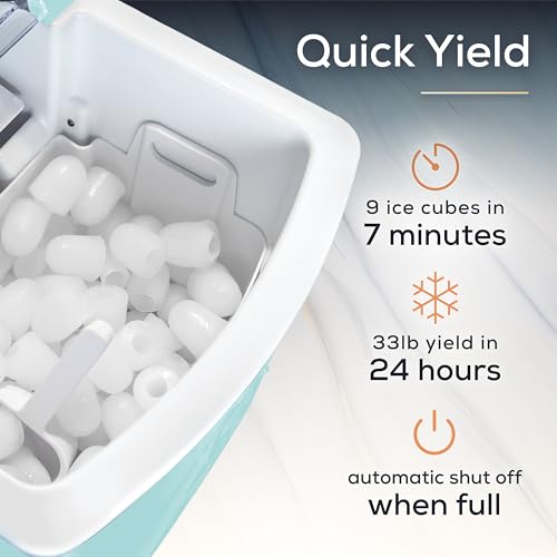 Igloo Electric Countertop Ice Maker Machine - Automatic and Portable - 33 Pounds in 24 Hours - Icecube Maker - Plastic Scoop and Basket