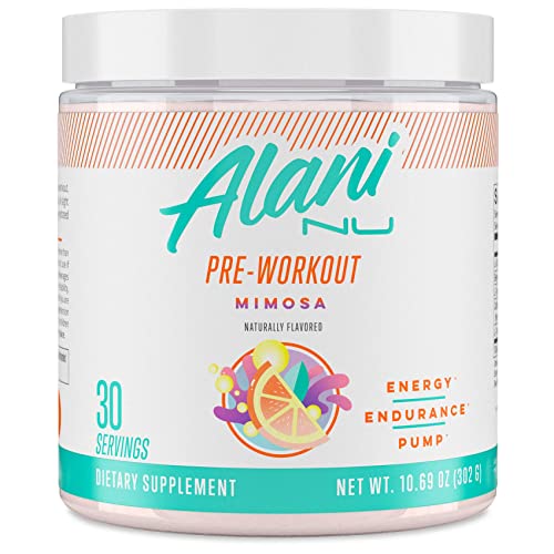 Alani Nu Pre Workout Powder Mimosa | Amino Energy Boost | Endurance Supplement | Sugar Free | 200mg Caffeine | L-Theanine, Beta-Alanine