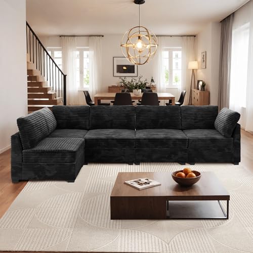 ovios 130.7" Modular Sectional Sofa Couch, U-Shaped Cloud Couches with 2 Ottomans Chaise