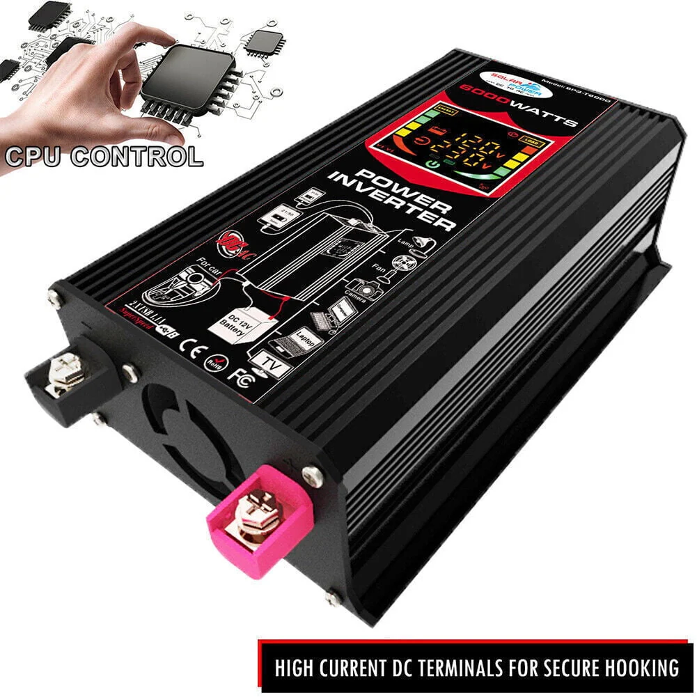 6000W Complete Solar Panel Kit Solar Power Generator 100A Home 110V Grid System