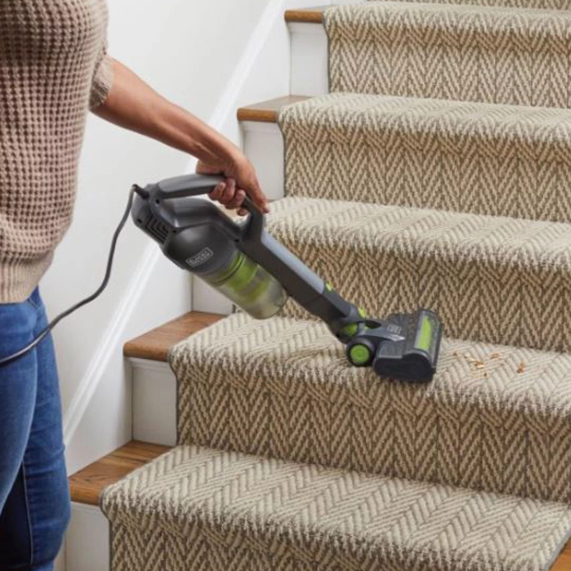 Black and Decker Stick Vacuum Cleaner with HEPA Filter, Gray and Green