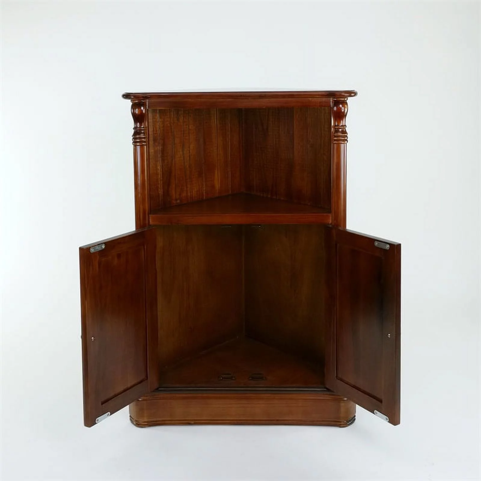 Ayla Corner Cabinet 24Wx35"H in brown wood