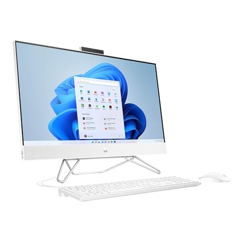 HP 27 inch All-in-One Desktop Computer, FHD IPS Touchscreen, AMD Ryzen 7 5700U Processor, 64GB RAM, 2TB PCIe SSD, Wi-Fi 6, Webcam, HDMI