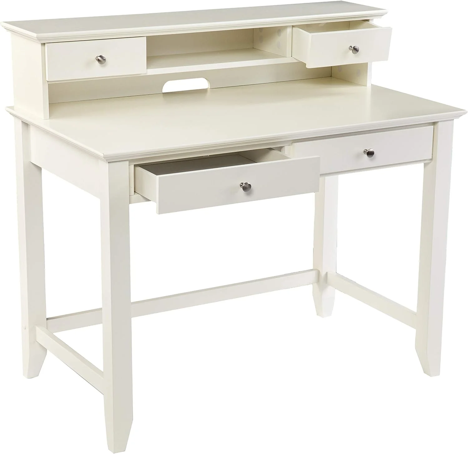 Barberry W/Storage Secretary Desk, White
