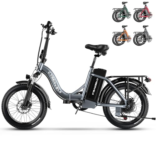 1000W Folding Electric Bike, 48V E Bike,30+MPH, 20" Fat Tire Electric Bike for Adults, Adult Electric Bicycles for Long Commutes-80 Miles Max Range
