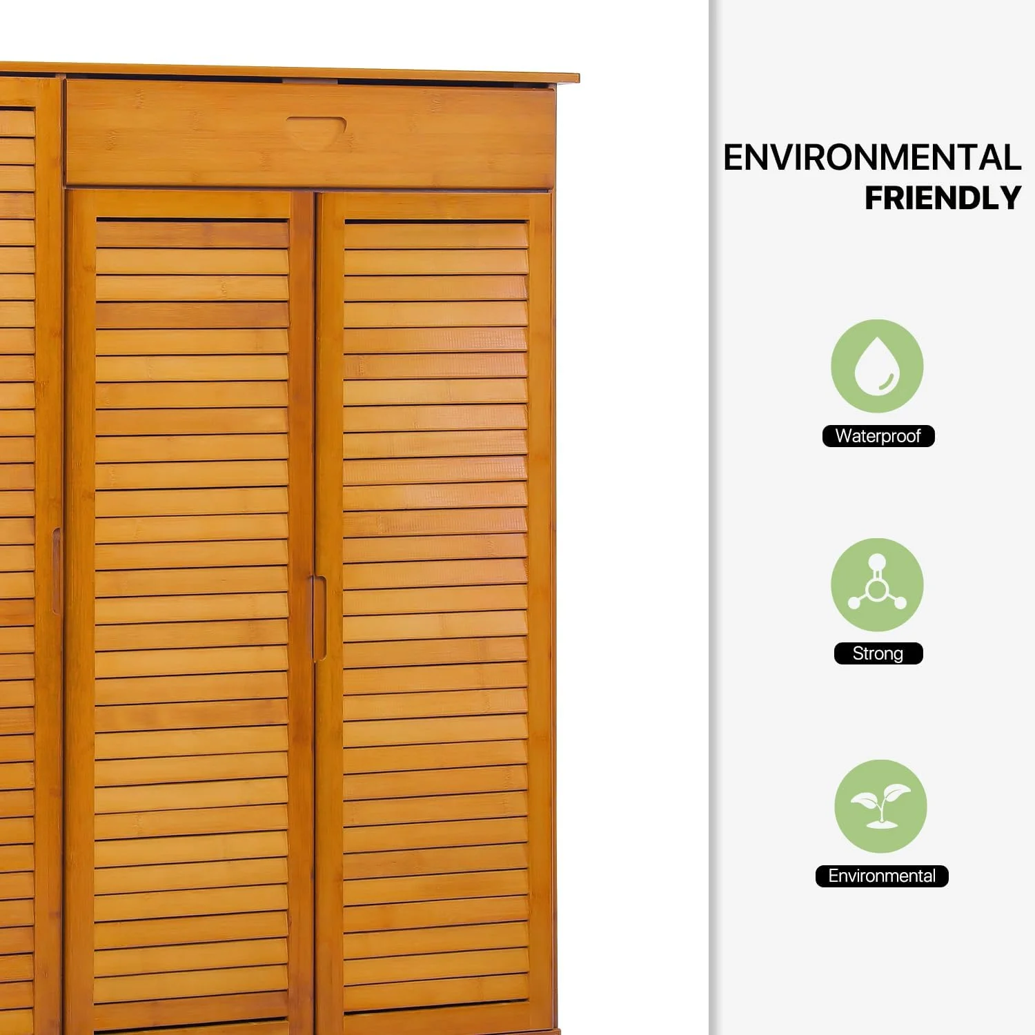 Bamboo Multi-Tier Shoe Storage Cabinet With Drawer & Shutter Door For Narrow Closet, Hallway, Living Room