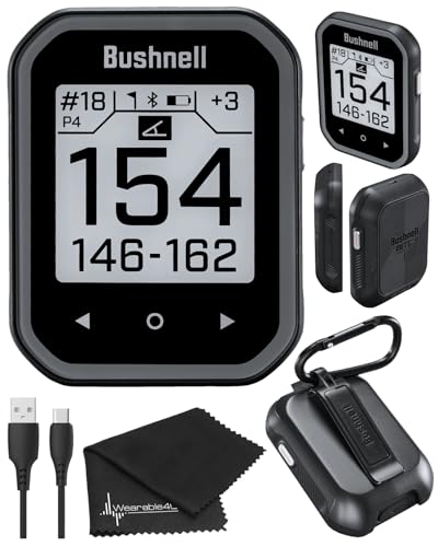 Wearable4U - Bushnell Phantom 3 Slope GPS Golf Green with Slope Technology, Touchscreen, Magnetic Cart Mount with Towel Bundle