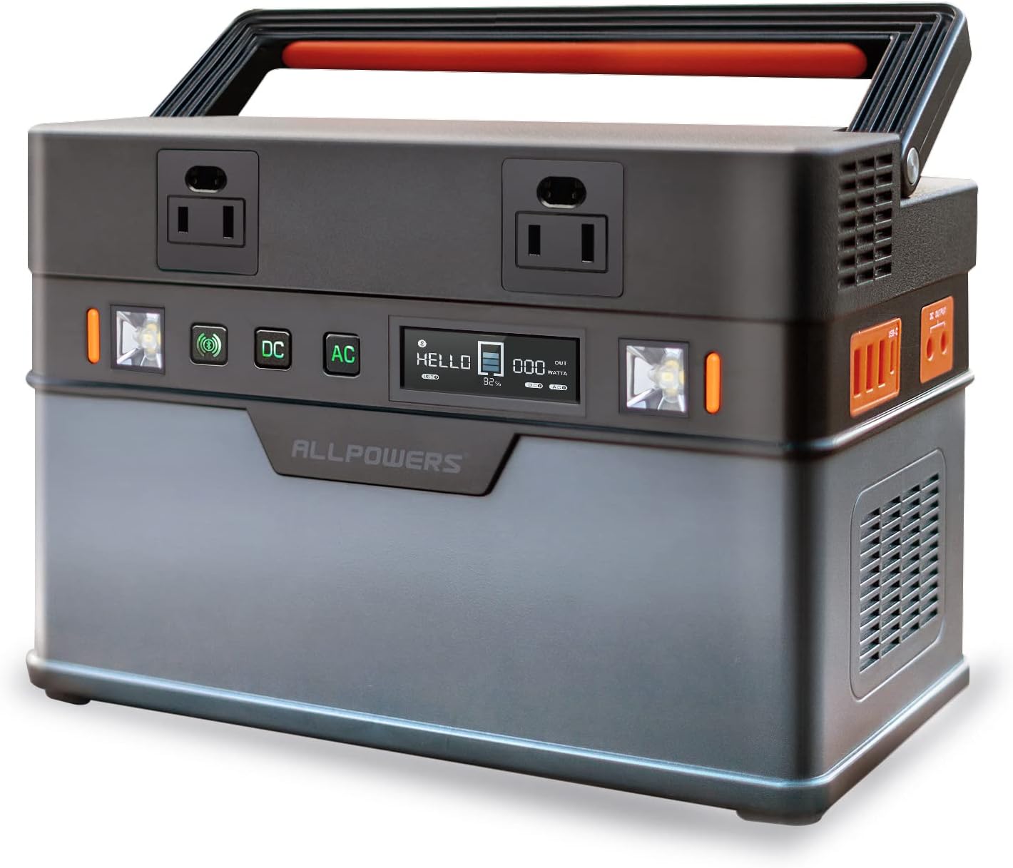ALLPOWERS Solar Generator 110V 700W, Portable Power Station 606Wh with Pure Sine Wave AC Outlets, DC USB Car Ports