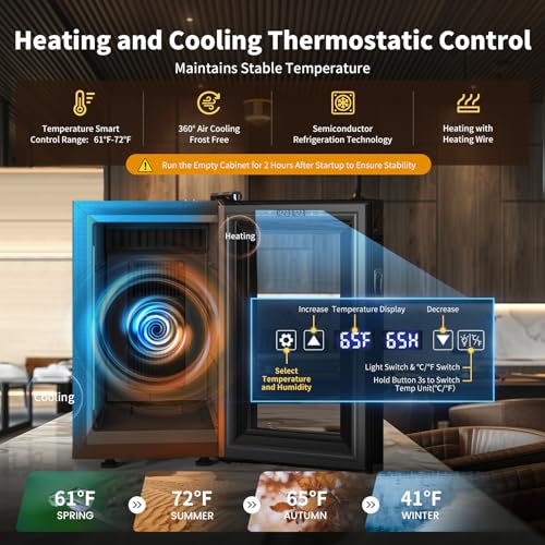 NEEDONE 23L Pro 2 SE Electric Cigar Humidor, Smart Humidity & Temp Quiet Control, Holds 150 Counts