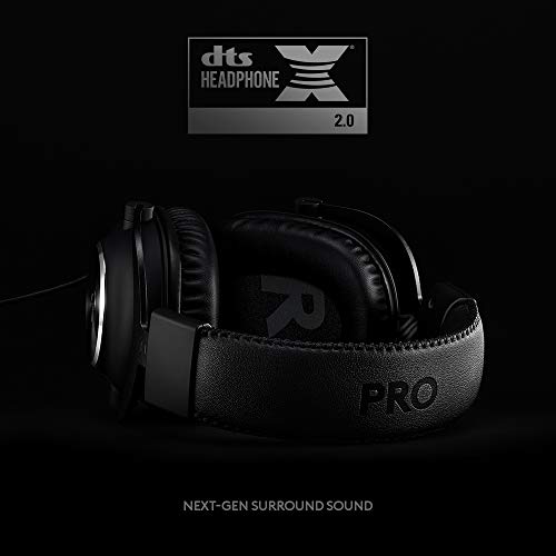 Logitech G Pro X Wired Gaming Headset: Blue VO!CE Detachable Boom Mic, DTS 7.1, 50 mm Drivers, USB/3.5mm Aux, Spare Memory Foam Ear Pads