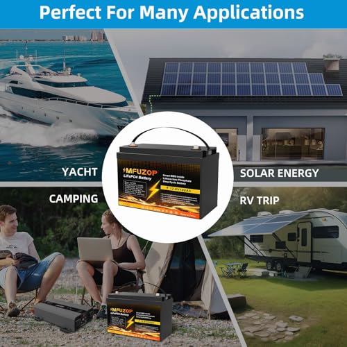 12V 100Ah LiFePO4 Battery, Built-in 100A BMS with Low-Temp Protection, Group 31 Deep Cycle Lithium Battery, Up to 20000 Cycles for RV, Marine