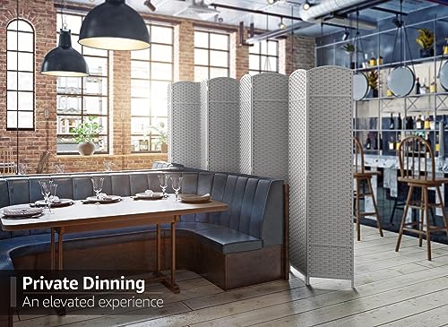 Sorbus 8-Panel Black Room Divider with Double Hinged Panels, 6 ft Tall Folding Privacy Screen