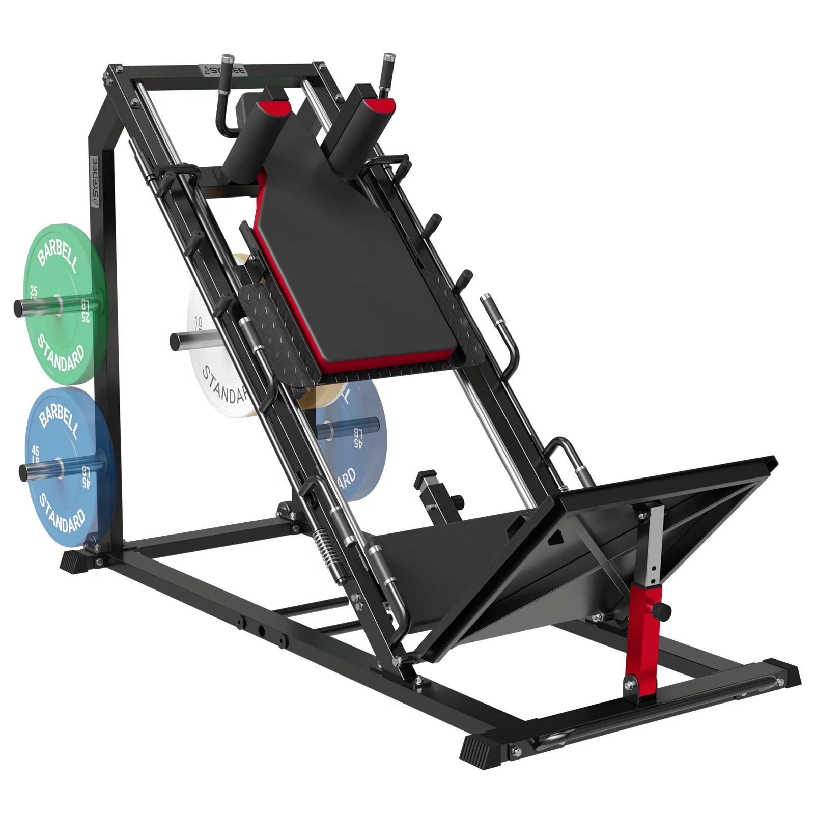 syedee Leg Press Hack Squat Machine, Leg Exercise Machine with Linear Bearing, Lower Body Special with Weight Storage for Quads, Hamstring, Glutes