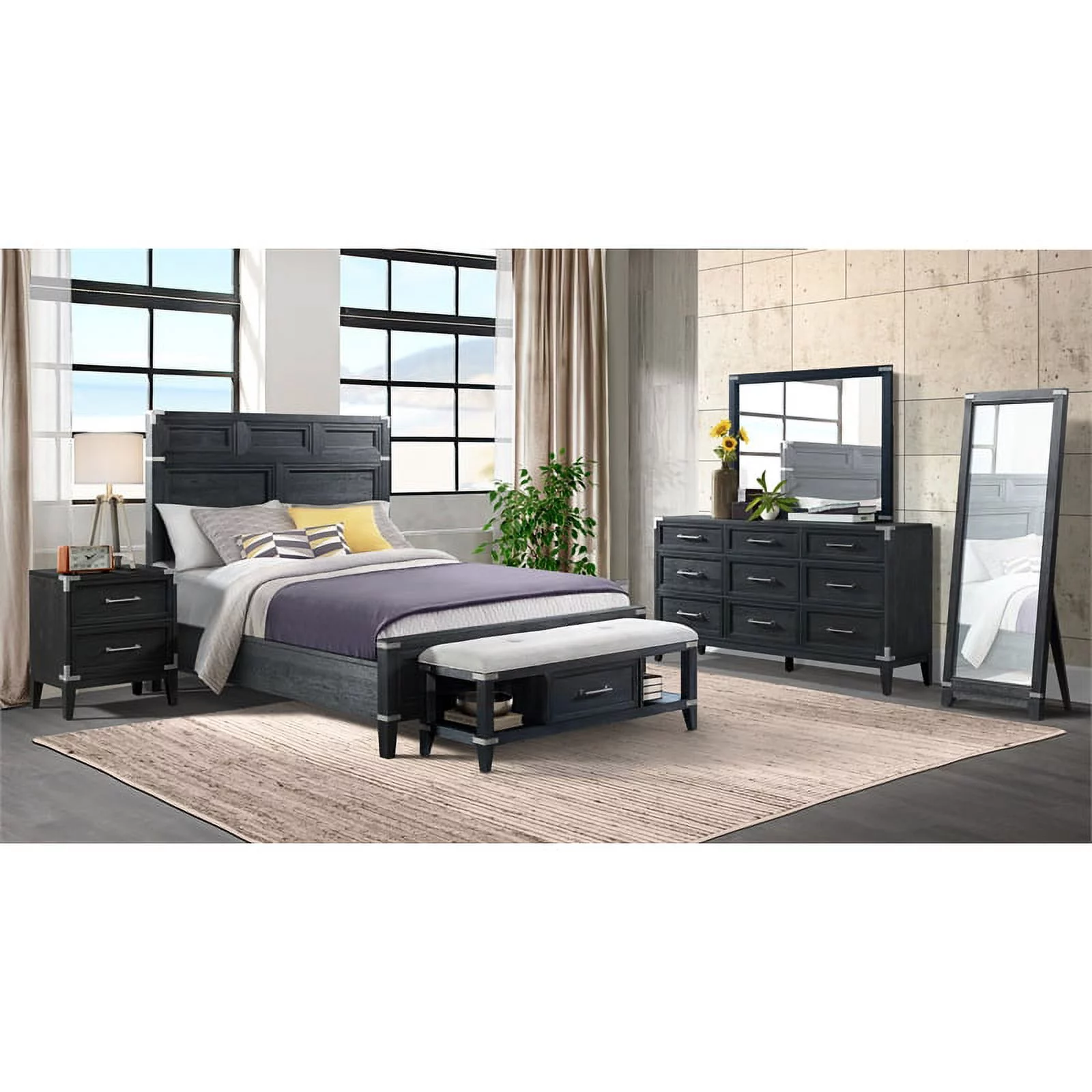 Intercon Furniture Laguna Bedroom 9-Drawer Transitional Wood Dresser in Black - Radiant Selections