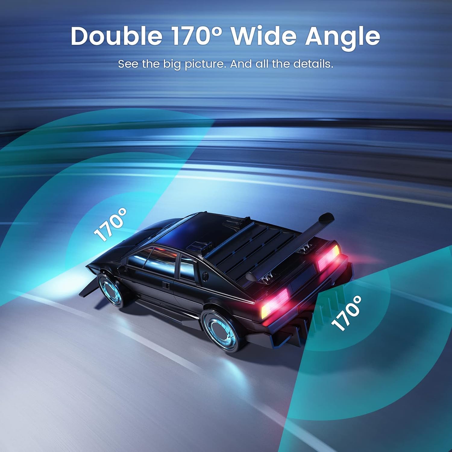 GKU Dash Cam Front and Rear Full HD Dual 1080P Dash Camera for Cars, 170° Wide Angle Backup Car Camera with Super Night Vision