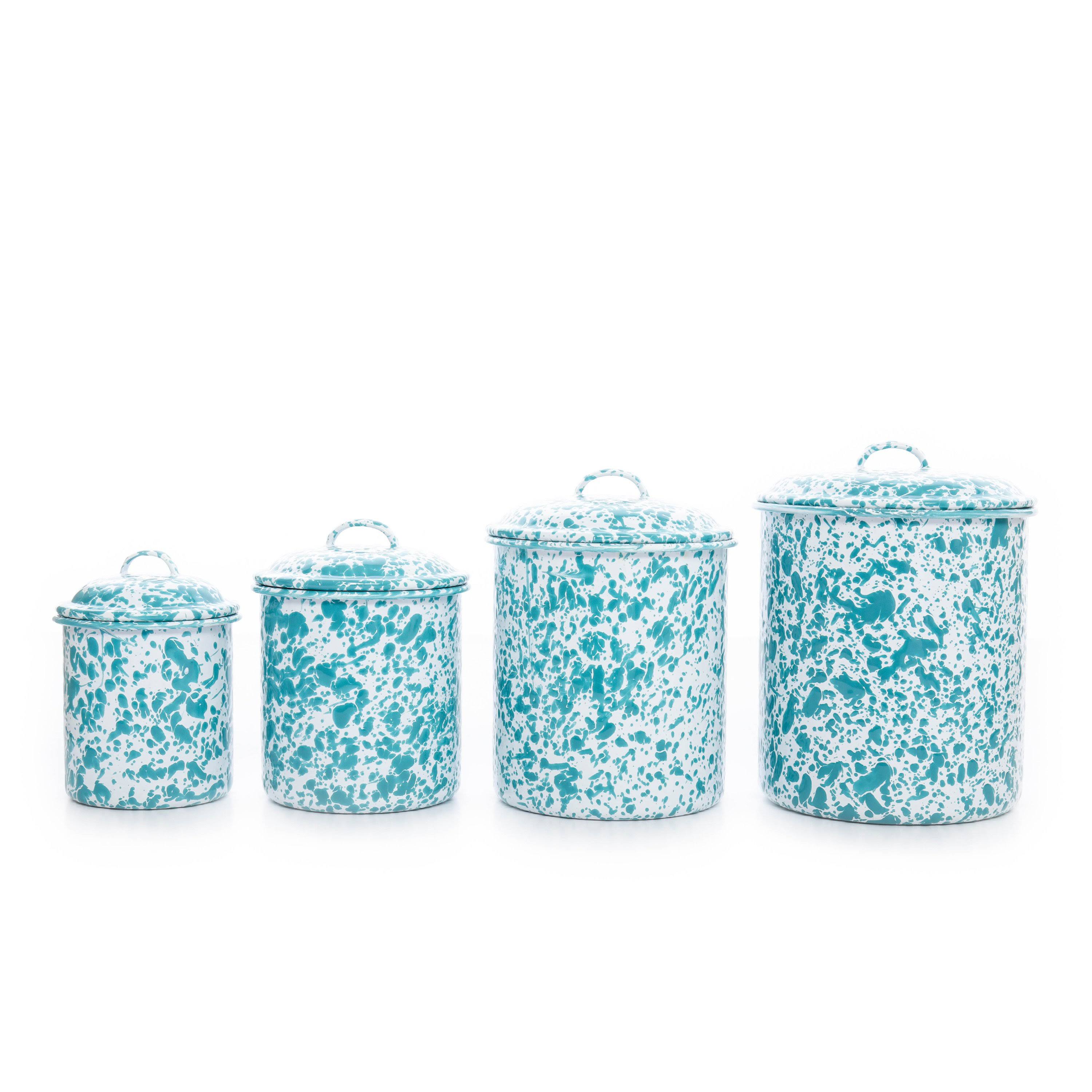Splatter Canister Set - 4 Piece Turquoise
