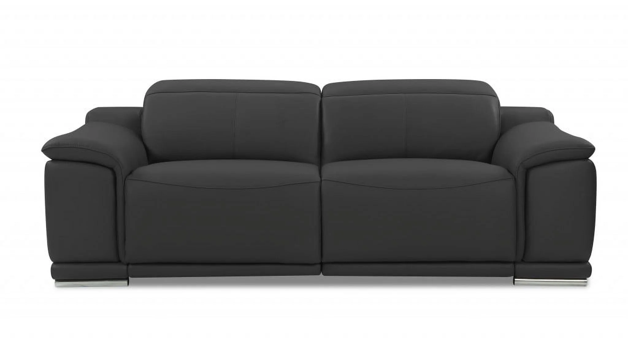 HomeRoots 476556 Dark Gray Italian Leather Six Person Seating Set - 3 Piece