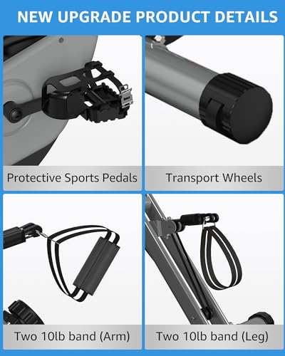 Foldable Exercise Bike Stationary Bikes for Home, 5 IN 1 Indoor Workout Bike, Cycling Bike with 16-Level Quiet Magnetic Resistance