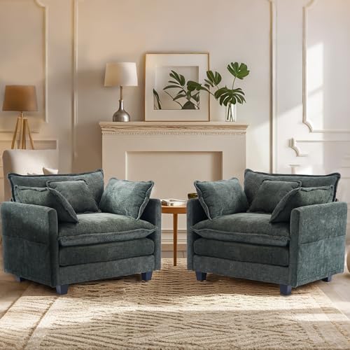 SweetGO corporation 40" Chenille Lounge Chair for Reading, Modern Couch Cozy Sofa Bed