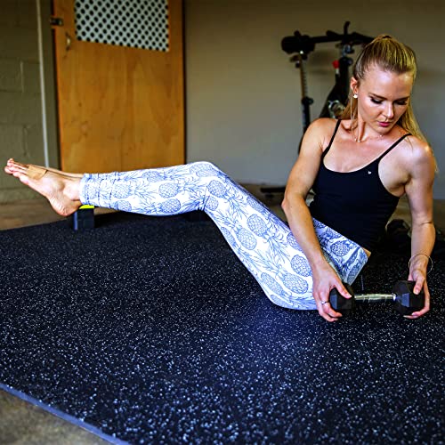 SUPERJARE 0.56'' Thick 24 Pcs 96 Sq Ft Rubber Top Exercise Equipment Mats, High Density EVA Foam Mats with Rubber Top