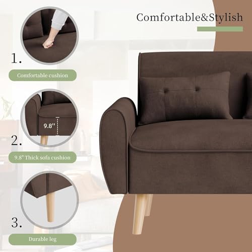 Vongrasig 47" Small Modern Loveseat Sofa