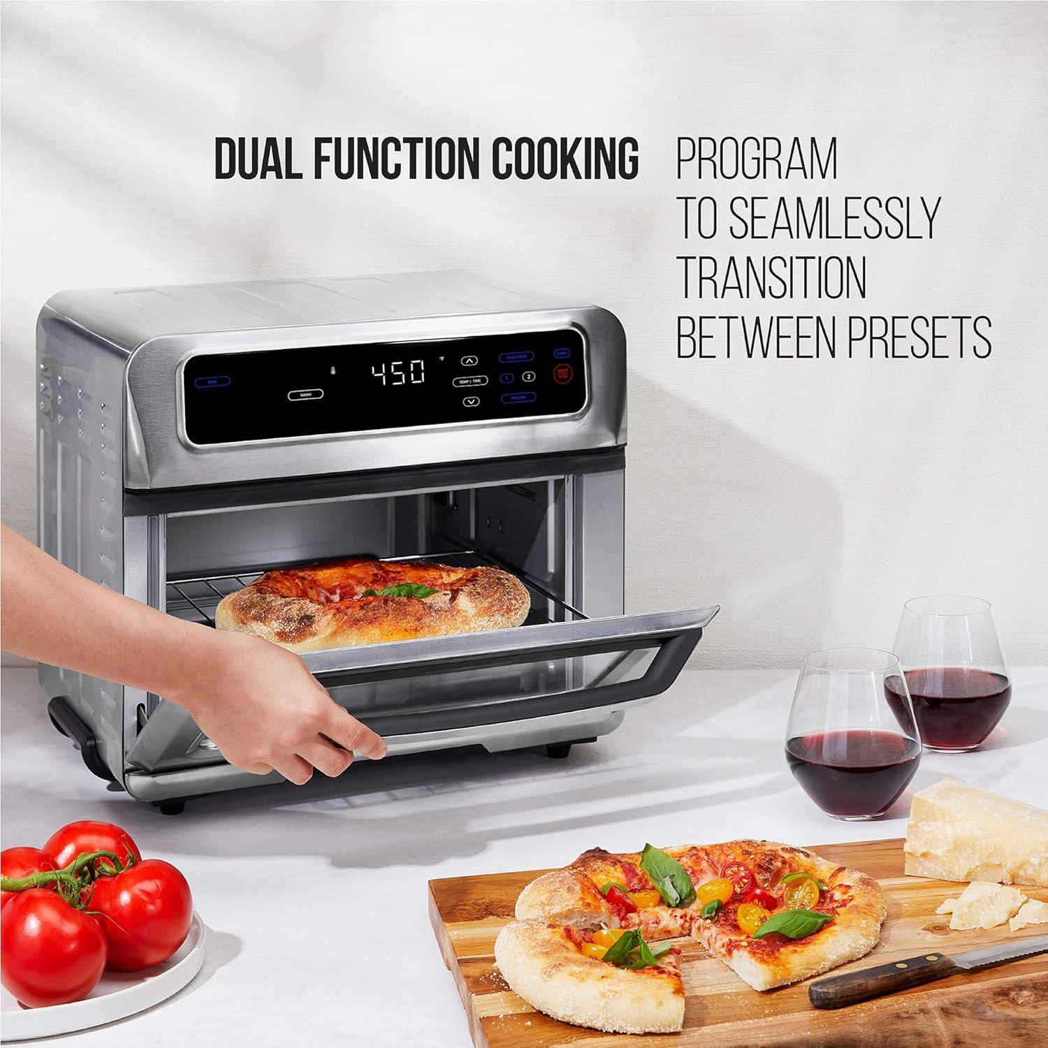CHEFMAN Air Fryer Toaster Oven XL 20L, Healthy Cooking & User Friendly, Countertop Convection Bake & Broil, 9 Cooking Functions