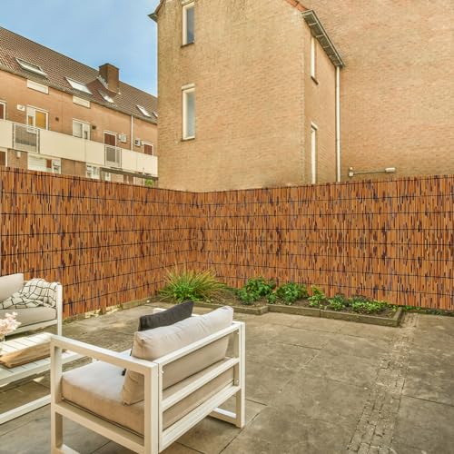 Bamboo Reed Fencing, Light Russet Bamboo Fence Rolls 6 Feet High