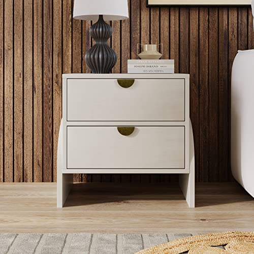 Double Dresser,Modern Drawer Dresser with Semi-Round Handle and Supporting Legs,Rubber Woodchest with Ample Storage Spaces