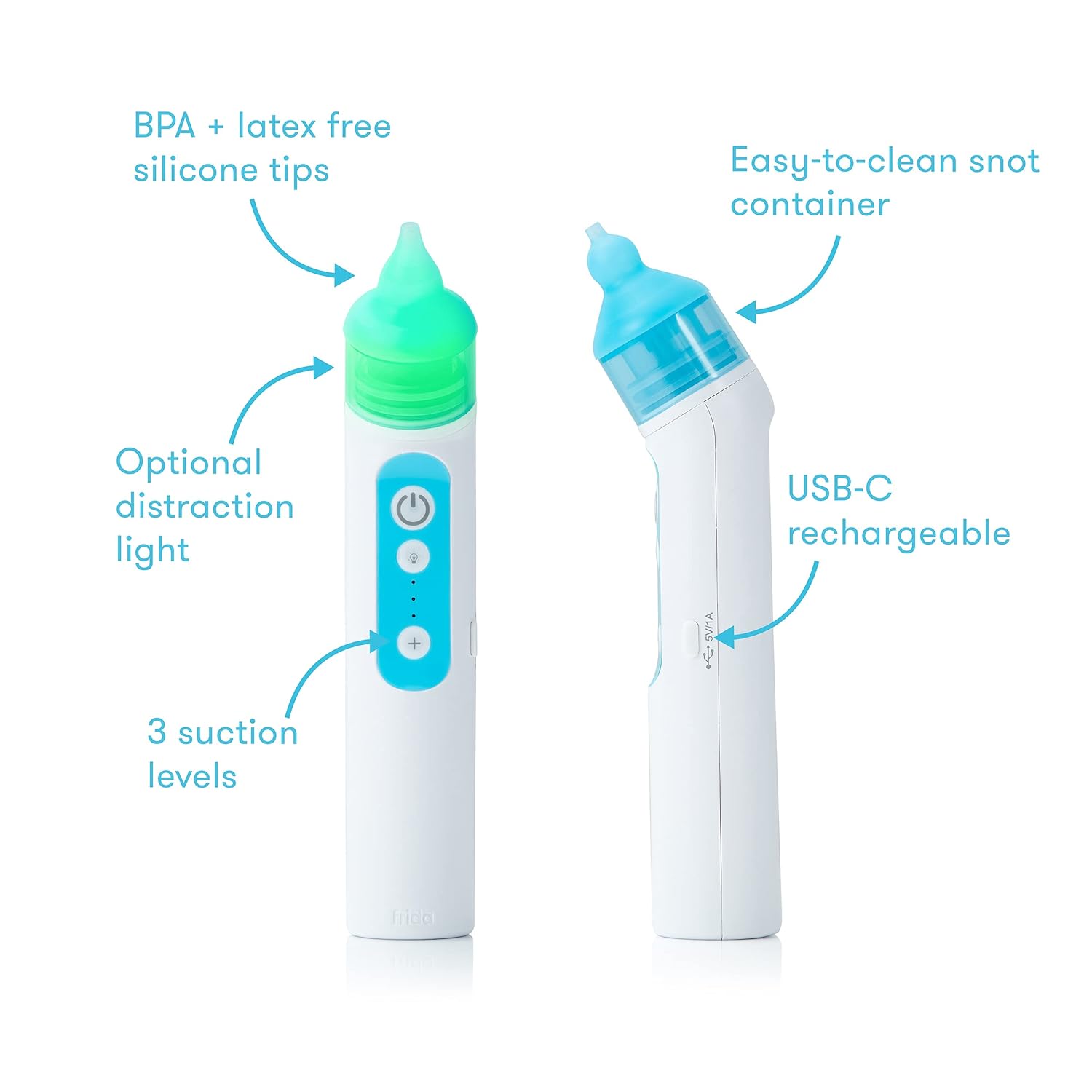 FridaBaby Electric NoseFrida | USB Rechargeable Nasal Aspirator with Different Levels of Suction by Frida Baby Pack of 2