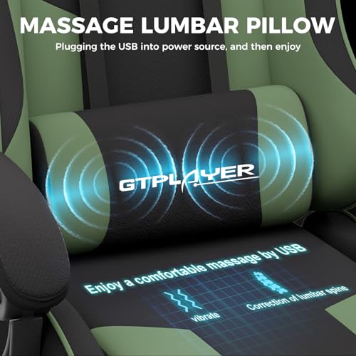 GTPLAYER Gaming Chair, Computer Chair with Footrest and Lumbar Support