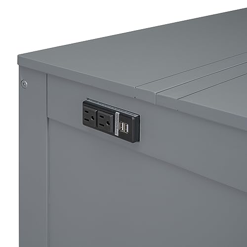 Harper & Bright Designs Queen Size Murphy Bed Wall Bed with Closet and Storage Drawers