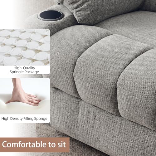 Rocker Swivel Recliner Chair for Adults, Overstuffed Large Manual Recliner Glider with Massage and Heat