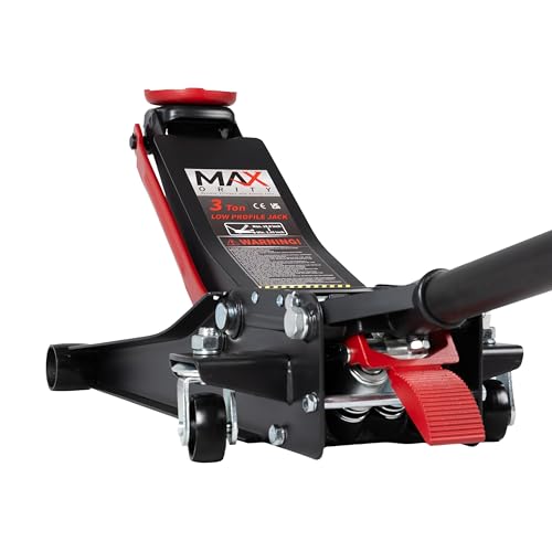 3-Ton (6600lbs) Low-Profile Dual Pistons Heavy-Duty Steel Racing Floor Jack with Quick Lift Hydraulic Pump