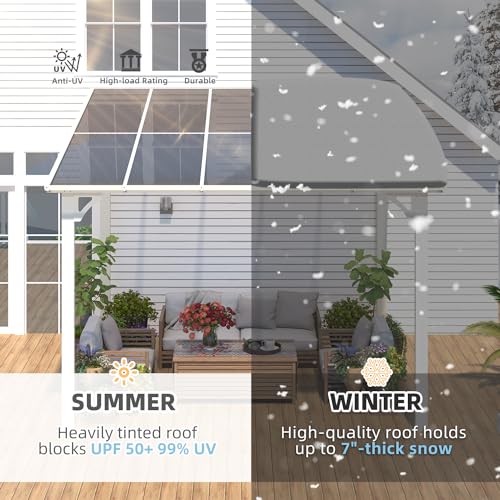 AECOJOY 10&rsquo; x 10&rsquo; Gazebo, Wall Mounted Gazebos Pergola on Clearance, Outdoor Patio Lean to Gazebo Awnings for Deck, Porch