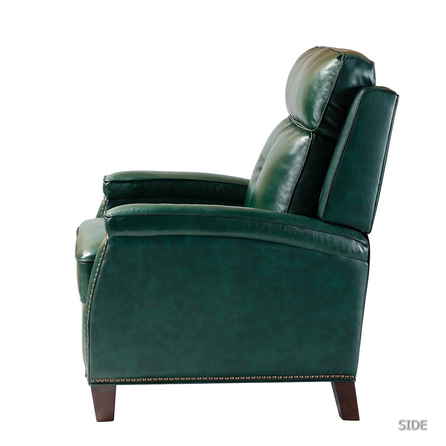 14 Karat Home Mariana Upholstered Genuine Leather Cigar Recliner with Tufted Back Set of 2 in Green