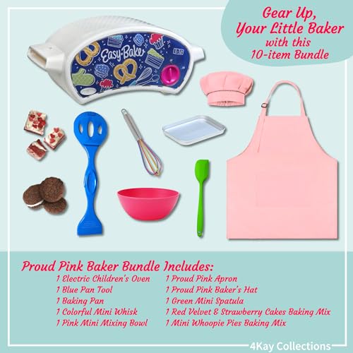 Ultimate Easy Baking Oven Bundle For Kids With 11 Items - Oven, 3 Refill Mixes, Apron, Hat, Bowl, Spatula, Whisk, Baking Pan & Tool