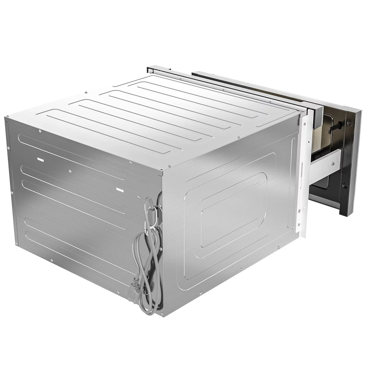 24 in. Stainless-Steel Microwave Drawer, Wall-Mounted with Flat Bottom, 1.2 Cu. Ft. (KM-MD-1SS)