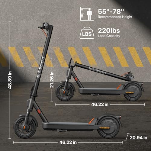 MEGAWHEELS Electric Scooter for Adults, 14/19/28 Miles Long Range,15.5/20 Mph Top Speed, Front Dual Supsension Electric Scooter with Cruise Control
