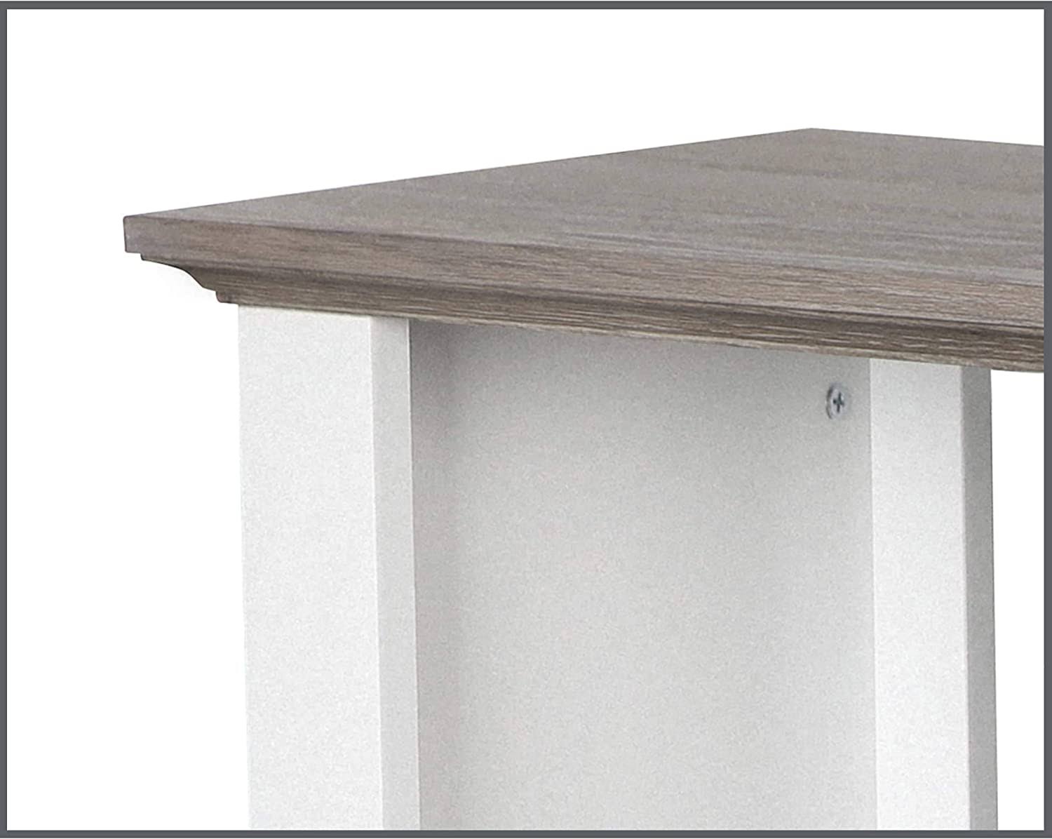 Unknown1 White 6 Cube Storage Bookcase Grey Modern Contemporary Transitional MDF Paperboard Oak Finish