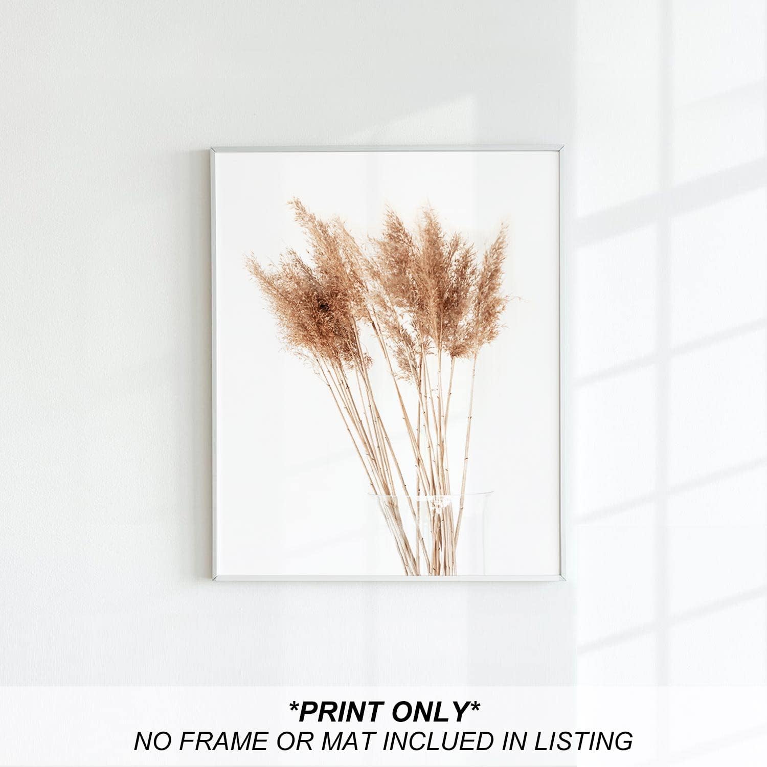 heilkee Boho Wall Art Modern Farmhouse Bathroom Decor Cute Pampas Grass Wall Decor Botanical Prints Beige Room Aesthetic Neutral Kitchen Bedroom