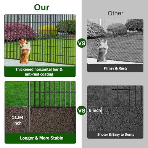 10 Panels No Dig Decorative Garden Fence - 40 in (H) x 23.6 ft (L)