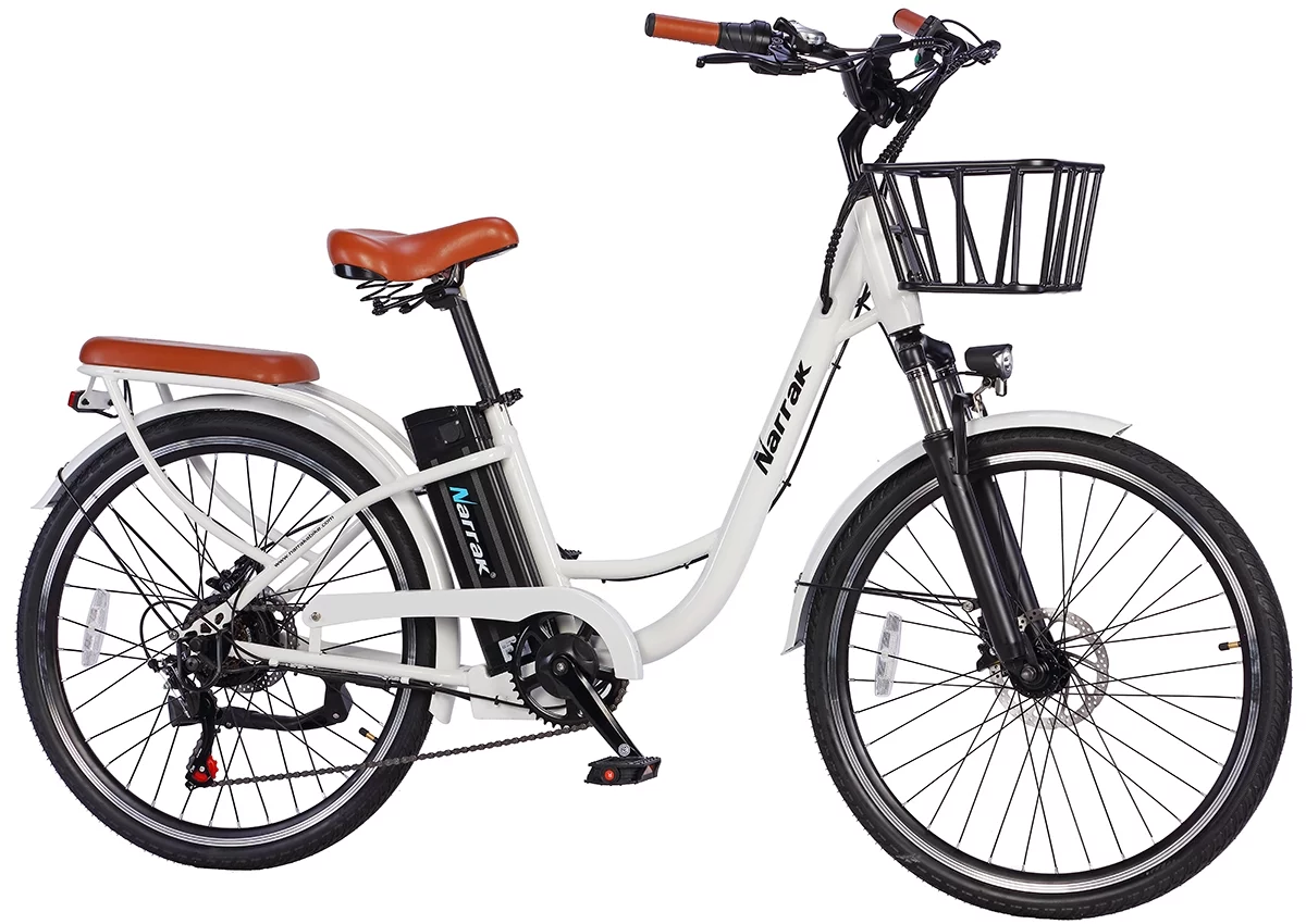 Narrak 350W 36V 10Ah 26" Step-Thru Electric Bicycle City E-Bike Mountain Bikes Up to 30 Miles Removable Battery
